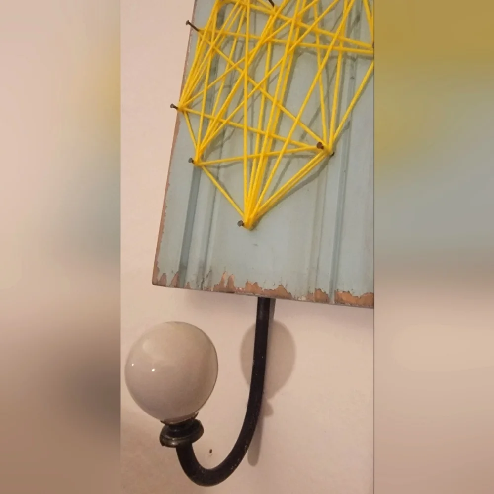 Heart-shaped string art thread hook hanger!
